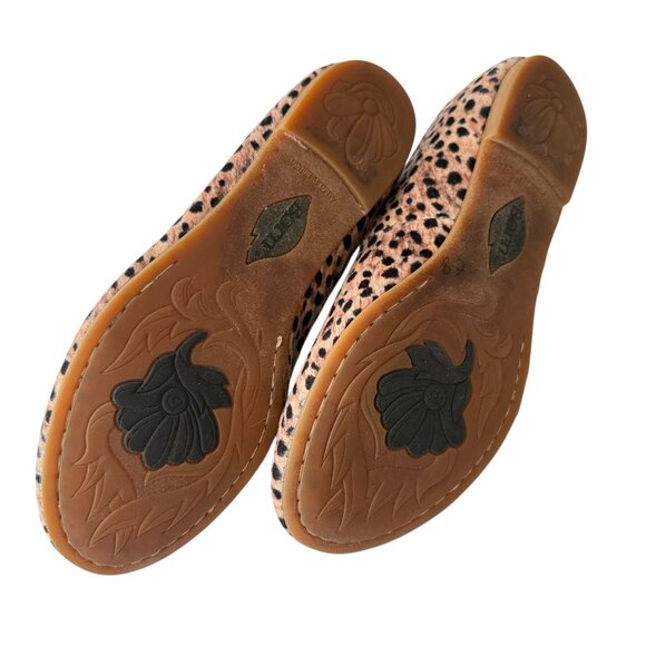 Born Adour Leopard Print Leather Ballet Flats Womens Slip-On Shoes Size 7 Animal - Picture 8 of 9